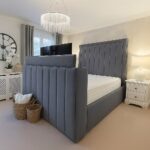 EliteView TV Bed – Luxury Upholstered Bed with Hidden TV