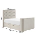 Avery TV Ottoman Bed with Chesterfield Headboard - Image 3