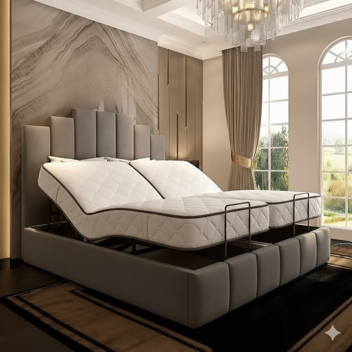 Art Deco Adjustable Electric Ottoman Bed – Classic Style & Spacious Storage - Image 2