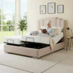 Adjustable Electric Bed Frame With Headboard – Art Deco Mobility Bed - Image 3