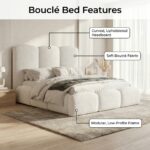 Bubble Boucle Teddy Bed – Slatted Bedframe With Optional Gas lift Storage King and Double - Image 4