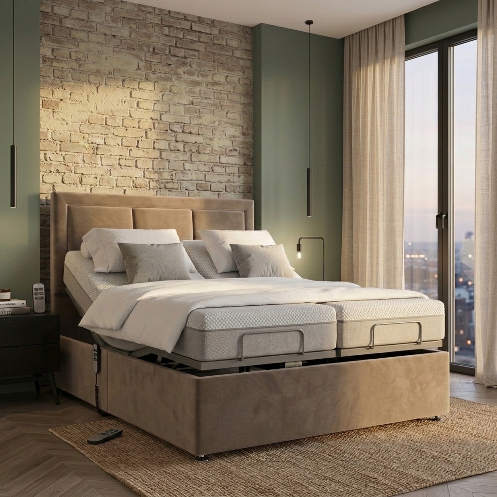13622895278887443162 Luna Mobility Bed Adjustable Electric Bed Frame With Headboard - Image 1