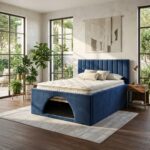 Modern Upholstered Bed Frame with Built-In Dog Bed Pet Friendly Storage Bed UK - Image 6