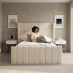 Luxury Winged Panel High Headboard Bed with Gas lift Storage – Luxury Comfort & Smart Space Saving