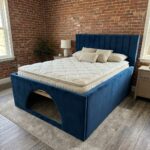 Modern Upholstered Bed Frame with Built-In Dog Bed Pet Friendly Storage Bed UK - Image 8