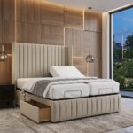 Ellana Mobility Bed Adjustable Electric Bed Frame With Headboard and 2 Drawers All Sizes